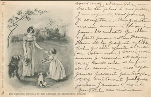 QUEEN VICTORIA, PRINCESS AT KENSINGTON PALACE - Early Royalty Postcard Tuck - Picture 1 of 2