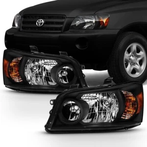 For 2001-2007 Toyota Highlander BLACK Style Headlights Headlamps 01-07 - Picture 1 of 7