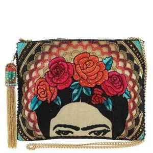 Mary Frances Frida Kahlo Artist Bag Black Spring Purse Special Beaded Handbag NW - Picture 1 of 5