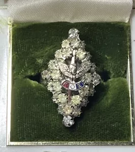 Anillo Vintage FOE Estrás Damas Fraternal Orden de Águilas Talla 7 Ajustable - Imagen 1 de 7