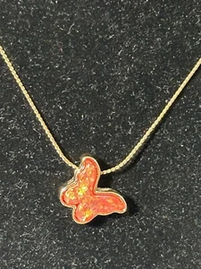 Lazy Gator Gold Toned Chain Necklace with Butterfly Pendant - Picture 1 of 5