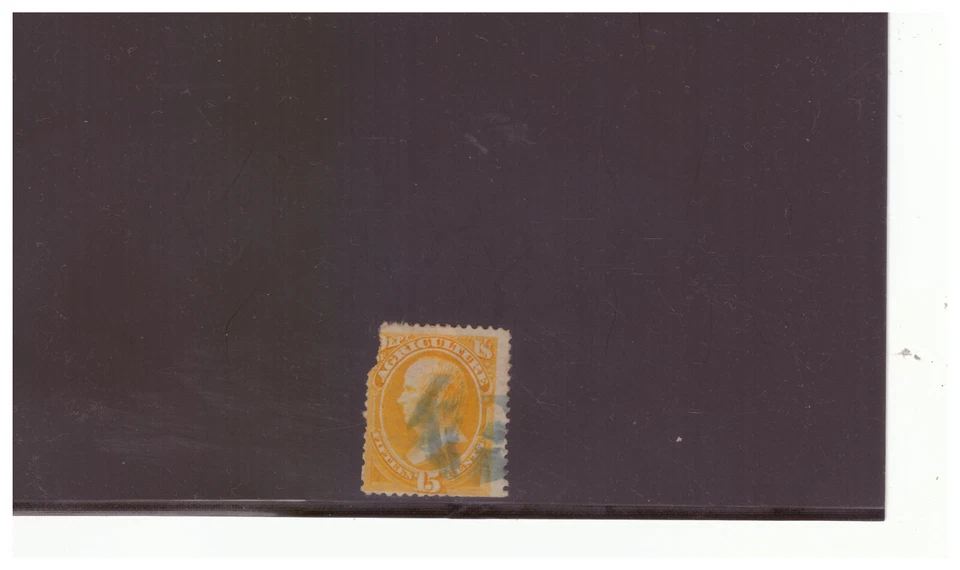 US SC.O7 .15 CENTAVOS WEBSTER DEPARTAMENTO DE AGRICULTURA USADO CON AZUL CANCELAR WPG18 Foto 1 de 1