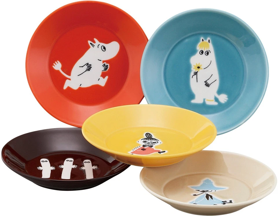 Moomin Five Plate Set 135mm MM1300-57 Snork Maiden Snufkin My Yamaka from Japan - Image 1 of 1