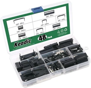 Keadic 48 Pc. FC-10 16 20 26 Pin Female Header IDC Cable Connector 2.54mm Pitch - Picture 1 of 2