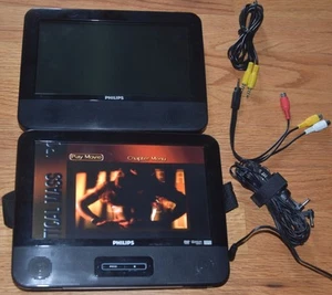 Philips PD9012P/37 9" Portable Dual Screen DVD Player Set, Tested, Barely Used - Picture 1 of 5