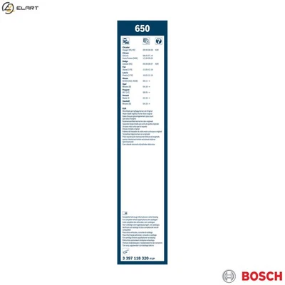 WIPER BLADE 3 397 118 320 FOR RENAULT MASTER/III/Bus/Platform/Chassis/Van 2.3L - Image 1 of 4