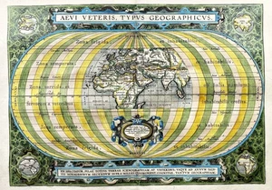 Ancient World Map Weltkarte Mappemonde Ortelius engraving Kupferstich 1590 - Picture 1 of 1