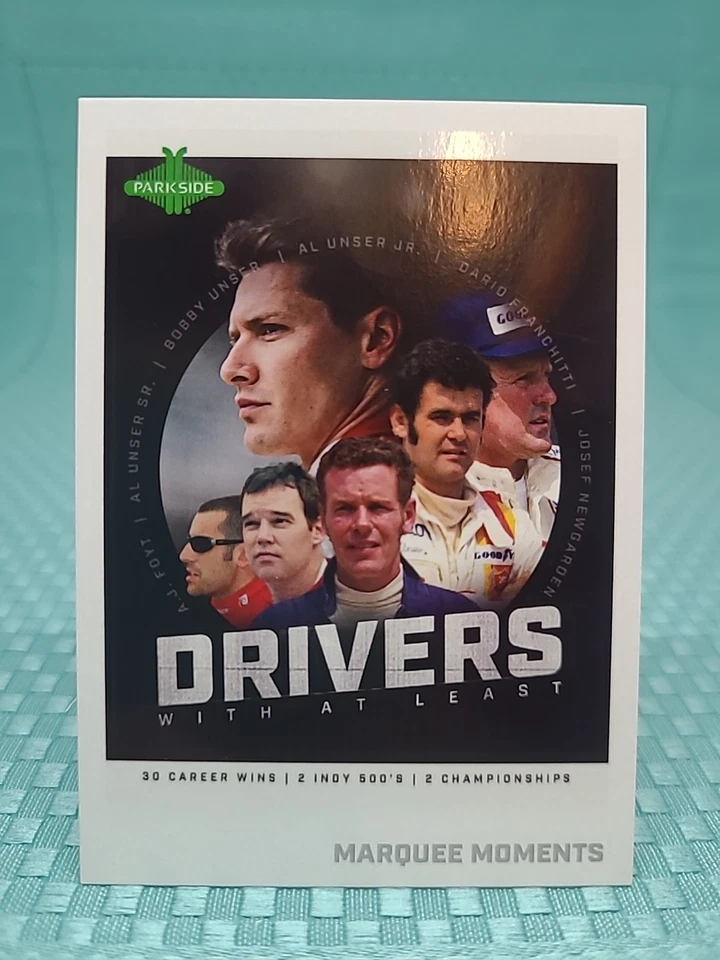 2025 Parkside Indycar Marquee Moments Al Unser Jr AJ Foyt Dario Franchitti MM-20 - Image 1 of 2