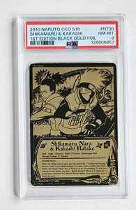 Shikamaru & Kakashi PSA 8 Naruto CCG N730 1st Ed. Foretold Prophecy Bandai 2010 - Picture 1 of 3