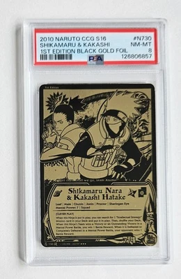 Shikamaru & Kakashi PSA 8 Naruto CCG N730 1st Ed. Foretold Prophecy Bandai 2010 - Image 1 of 3