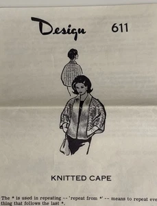 Vintage Prairie Farmer Pattern Department - Misses Knitted Cape Pattern 611 - Bild 1 von 3