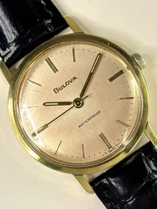 BULOVA Vintage 1960’s Men’s Manual Salmon Dial Gold Dress Watch - 11 BLC - Picture 1 of 7