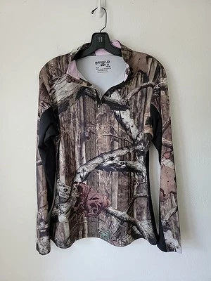 Women's Mossy Oak Camouflage Breakup Infinity 1/4 Zip Pullover Sz M Medium Slim  - Image 1 of 4