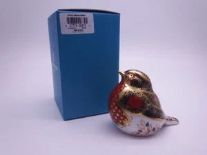 ROYAL CROWN DERBY OLD IMARI SOLID GOLD BAND ROBIN PAPERWEIGHT - Picture 1 of 7