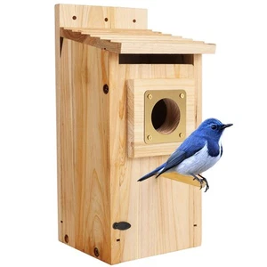 Bird Houses for Outside with Copper Guard,Thicken Wooden Bluebird House Clear... - Picture 1 of 9