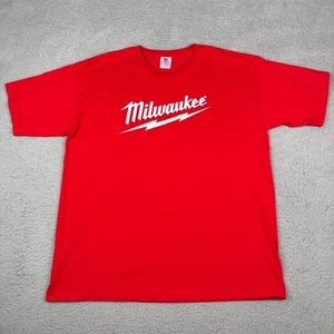 Vintage Milwaukee Tools Shirt Herren XL rot Bayside USA glatt von Anfang an Promo T-Shirt - Bild 1 von 10
