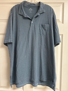 Peter Millar Polo Blue Striped Seaside Wash Short Sleeve Stretch Mens XXL - Picture 1 of 9