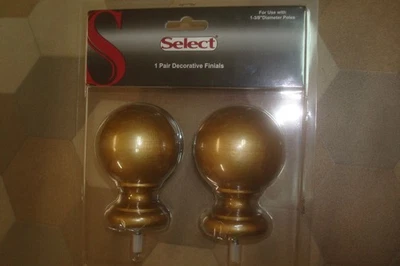 Nuevo en Paquete 2 piezas SELECCIONAR poste de madera remate de bola para poste de 1 3/8" vintage dorado 13-101-23 Foto 1 de 4