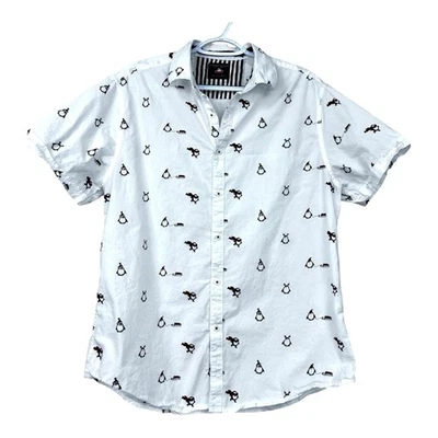 Denim & Flower Christmas Penguin Santa Shirt, Size L 100% cotton - Image 1 of 4