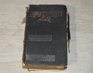 Antique Bible Cambridge 1898 Leather Translated Original Tongues Quarto Damaged - Bild 1 von 7