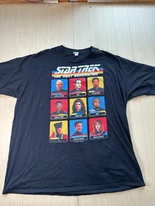 Port & Company T-Shirt Men's 3XL Blue Star Trek Next Generation 9 Cast Members - Picture 1 of 5