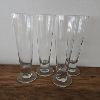 Juego de seis vasos de cerveza cónicos vintage Pilsner de 9" de alto Foto 1 de 4