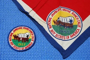 1953 Boy Scout National Jamboree Original Mint Patch Clothback BSA & Neckerchief - Picture 1 of 4