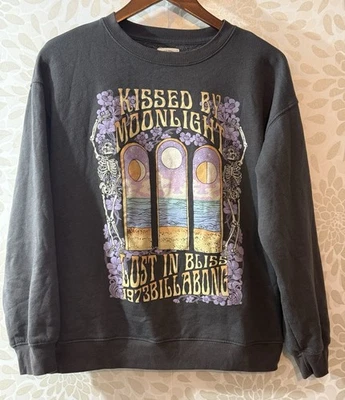 Billabong Women’s L Gray Moon Sun Beach Ocean Graphic Print Pullover Sweatshirt - Image 1 of 4