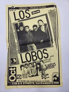 Póster de concierto de colección Los Lobos & Sueños Show, años 80 Sacramento ca, Slash Records - Imagen 1 de 6