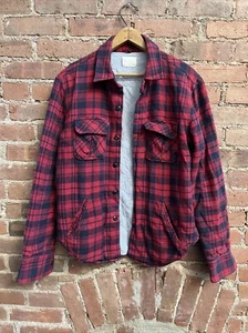 Band Of Outsiders Men's Shirt Jacket, Sz Medium Slim, Navy/Blue Plaid Flannel US - Picture 1 of 10