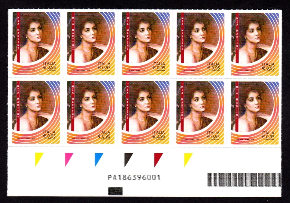 Italia 2018 : Mia Martini - Blocco di 10 valori - nuovo non linguellato, MNH** - Immagine 1 di 1
