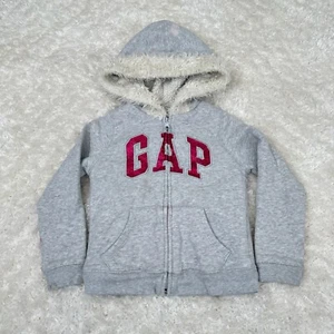 Baby Gap Boy's 5 Yrs Logo Hoodie Gray Fleece Lined Casual Comfy - Picture 1 of 16