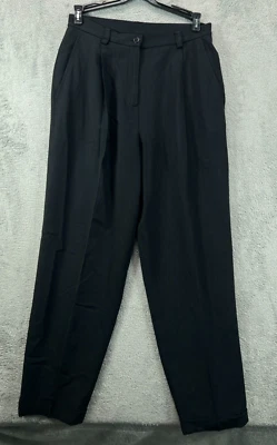 Lauren Ralph Lauren Womens Petite 4P Black Dress Pant Wool VTG USA Pleated 28x27 - Image 1 of 4