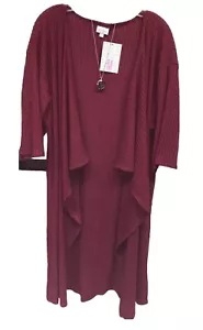 Neu mit Etikett LuLaRoe Medium einfarbig weinrot cranberry burgunderrot gerippt dehnbar Shirley - Bild 1 von 11