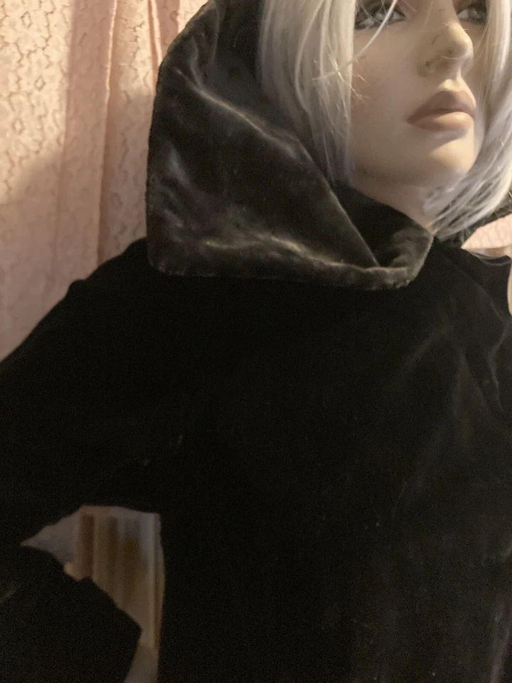 Antique Victorian Black velvet  Jacket coat Large Steampunk 1880 Original - Image 1 of 4