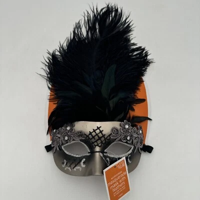 Faux Feathers Masquerade Halloween Mask Target Brand New - Image 1 of 2