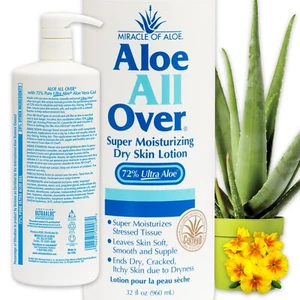 Miracle of Aloe All Over 32 Oz lotion with Pump - Hydrate & Moisturize Your Skin - Picture 1 of 7