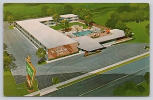 Luftaufnahme Holiday Inn Roadside Motel Fort Wayne Indiana Künstleransicht 1960 Postkarte - Bild 1 von 2