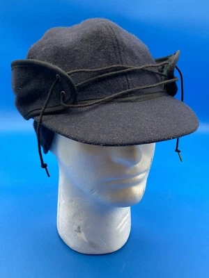 Dry Ice By Crown Cap Winter  Trapper Wool Hat Navy Blue Ear Flap 7 1/4 - Imagem 1 de 4