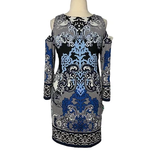 INC Women Dress Straight Cold Shoulder Long Sleeve Paisley Print Plus 0X NEW - Picture 1 of 7