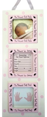 Marco de fotos triple Mud Pie Baby Primeras huellas de mano anuncio Foto 1 de 4