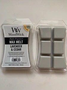 Yankee Candle WOODWICK LAVENDER & CEDAR HIGHLY FRAGRANCED WAX MELTS X2 - Picture 1 of 1