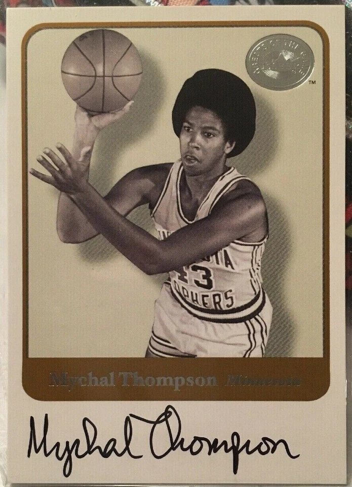 Mychal Thompson 2001 Fleer Greats of the Game Basketball Auto Card Minnesota NBA - Image 1 of 1