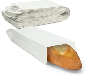 MT Products Einweg-Brotbeutel aus weißem Papier - 5,25" x 3,25" x 18" - 50er-Packung - Bild 1 von 7