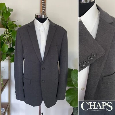 Chaqueta Abrigo Deportivo Chaps Ralph Lauren Para Hombres Dos Botones Mezcla Poli Talla 48L Foto 1 de 4