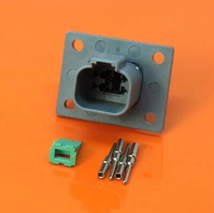 Deutsch DT Series 4 Way Flange Mount Connector Kit DT04-4P-L012 Pins & Wedgelock - Picture 1 of 5