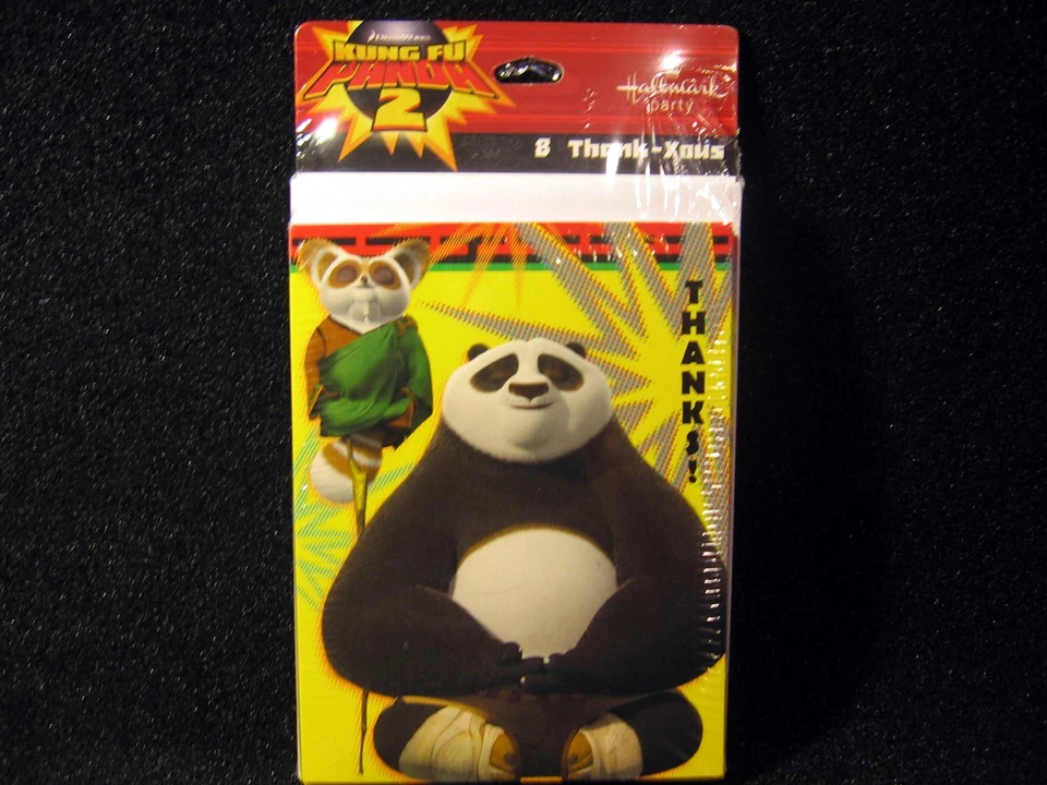 8 Count Kung Fu Panda 2 THANK YOU CARDS Notes Birthday Party Supplies Envelopes - Image 1 of 1