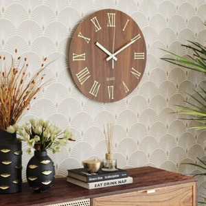 30cm Round Silent Wall Clock Wall Pendulum Digital Quartz Wall Clock Home Office - Picture 1 of 116