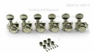 NEW Kluson Revolution Diecast LOCKING STAGGERED TUNERS 6 Inline NICKEL - Picture 1 of 3