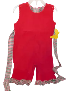 MARY JAMES Christmas Holiday Overalls Red Corduroy sz 24 Months NWT - Picture 1 of 5